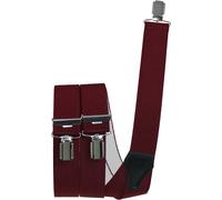 Hosenträger mit 3 Clips 6 Farben weinrot