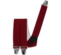 Hosenträger mit 3 extra starken Clips vielen uni Farben 2 Größen zur Wahl weinrot, 140 cm