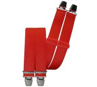 Hosenträger mit 4 Clips 120 cm starkes Band in 11 Farben rot