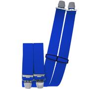 Hosenträger mit 4 Clips 6 uni Farben extra lang 130 cm royalblau