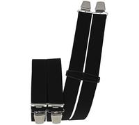 Hosenträger mit 4 Clips uni extra lang 130 cm schwarz