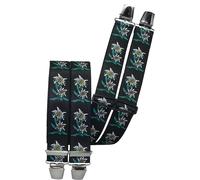 Hosenträger mit 4 extra starken Clips Edelweiß 6 Farben! schwarz