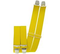 Hosenträger mit 4 extra starken Clips uni Farben gelb