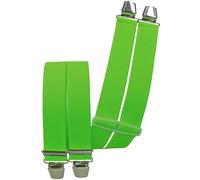 Hosenträger mit 4 extra starken Clips uni Farben neongrün