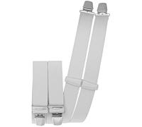 Hosenträger mit 4 extra starken Clips uni Farben weiss