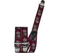 Hosenträger mit Edelweiss in 5 Farben mit 3 Clipsen bordeaux