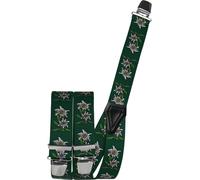 Hosenträger mit Edelweiss in 5 Farben mit 3 Clipsen grün