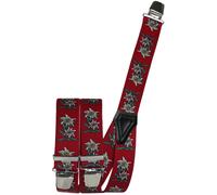 Hosenträger mit Edelweiss in 5 Farben mit 3 Clipsen rot