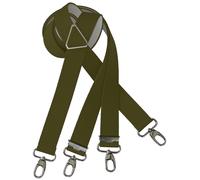 Hosenträger mit Karabinerhaken und Metallkreuz oliv, 120 cm