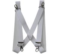 Hosenträger mit Karabinerhaken und Metallkreuz weiss, 120 cm