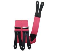 Hosenträger mit Knopfloch aus echten Lederpatten 11 Farben zur Wahl 120 cm, neonpink