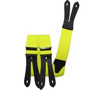 Hosenträger mit Knopfloch aus echten Lederpatten 11 Farben zur Wahl 130 cm, neongelb