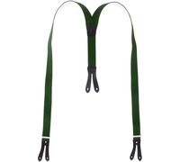 Hosenträger mit Knopfloch aus echten Lederpatten 11 Farben zur Wahl grün, 120 cm