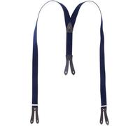 Hosenträger mit Knopfloch aus echten Lederpatten 11 Farben zur Wahl marine, 120 cm