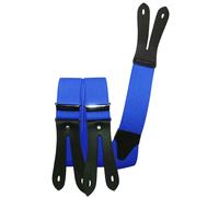 Hosenträger mit Knopfloch aus echten Lederpatten 11 Farben zur Wahl royalblau, 130 cm