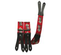 Hosenträger mit Knopfloch Edelweiss rot, 120 cm