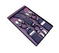 Hosenträger Suspender Verstellbare Elastische Y-Förmige Hosenträger Für Männer 6 Clips Hosenbügel Männlicher Stil 3,5 Cm Stützgürtel Für Erwachsene Modeaccessoires (Sechs-Clip-Jacquard-Karo)