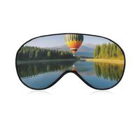Hot Balloon Above The Calm Lake Augenmaske, Seitenschlafmaske Leichte Augenbinde, Schlafmaske, Nasenpolster und Gummiband für Kinder Frauen und Männer
