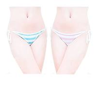 Hot Cute Japanese Style Blau & Pink Stripe Panties Bikini Cosplay Baumwolle Unterwäsche (Spitze)