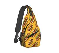 Hot Dog Fast Food Print Sling Bag für Herren und Damen, Crossbody-Tasche, Brusttasche, Tagesrucksack, Sling-Rucksack für Reisen, Wandern