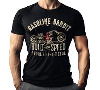 Hot Rod Racer Rockabilly Herren T-Shirt: Pedal to the Metal