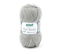 Hot Socks Uni ,4-fach-Wolle 02 Kieselgrau Uni