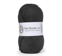 Hot Socks Uni ,4-fach-Wolle 18 Schwarz Uni