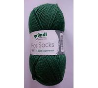 Hot Socks Uni ,4-fach-Wolle 22 Tannengrün Uni