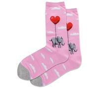 Hot Sox Damen Holiday Fun socken - 1 Paar - Niedliche und Lustige Geschenke - Halloween und Mehr Herz Ballon Crew, Elefanten-Herzballon (Rosa), 36.5-43 EU