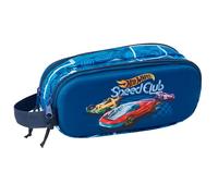 HOT Wheels - Doppeltes Federmäppchen für Kinder, ideal für Kinder im Schulalter, bequem und vielseitig, Qualität und Widerstandsfähigkeit, 21 x 6 x 8 cm