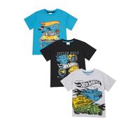 Hot Wheels Jungen T-Shirts 3er Pack | Kurzarm 3er-Pack Multipack T-Shirts für Jungen | Offizieller Bekleidungsartikel, mehrfarbig, 3-4 Jahre