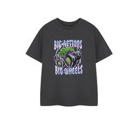 Hot Wheels Monster Trucks Jungen T-Shirt in Anthrazit | Big Action Grafik T-Shirt für Kinder | Kinder Kurzarm Monster Truck Bekleidung | Cooles Racing Top Merchandise Geschenk