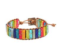 Hotainoys Chakra-Armband, verstellbarer Schmuck, geflochtene Armbänder, Chakra-Stein, Kristallschmuck für Damen und Mädchen, Armband mit Kristallsteinen