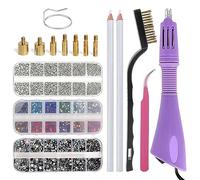 Hotfix Applikator, Strasssteine Hotfix, Strass Applikator Werkzeug, Reinigungsbürste Tuch, Hotfix Strass Applikator Set für Hochzeitskleid Kleidung Schuhe Handyhüllen DIY