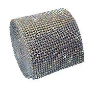 Hotfix Crystal AB Mesh Strassband SS6 Borte zum aufbügeln, Strasssteine, Breite wählbar, Mind. 1,15m lang 24reihig = 55mm x ca. 1150 mm