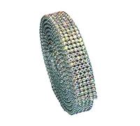 Hotfix Crystal AB Mesh Strassband SS6 Borte zum aufbügeln, Strasssteine, Breite wählbar, Mind. 1,15m lang 5reihig = 12mm x ca. 1150 mm