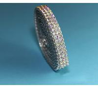 Hotfix Crystal AB Mesh Strassband SS8 Borte zum aufbügeln Strasssteine 3reihig / 10mm x 1150mm