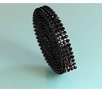 Hotfix Jet Mesh Strassband SS8 Borte zum aufbügeln Strasssteine, Breite wählbar, 1,15m lang 3reihig / 10mm x 1150mm