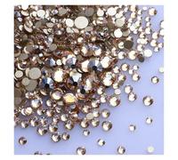 Hotfix Strasssteine 1440 Stück Mix Größe SS3-SS20 Glas Flache Rückseite Strass Golden Shadow Glitter for Nail Art Kleidung(Golden Shadow)