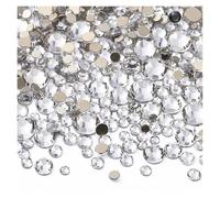 Hotfix Strasssteine 1440 Stück Mix Größe SS3-SS20 Glas Flache Rückseite Strass Golden Shadow Glitter for Nail Art Kleidung(Crystal)