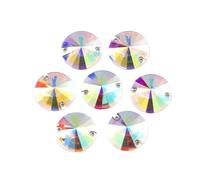 Hotfix Strasssteine Runder Strassstein aus Kunstharz for Aufnähen, Kristall AB Silber, flache Rückseite, for Nähen von Kleidung, Accessoires, Schuhen(12mm-50pcs)