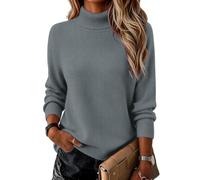 Hotouch Damen Rollkragenpullover Langarm Elegant Rollkragen Pullover | Herbst Winter Strickpullover Warm Pulli Casual Einfarbig Sweater S-XXL