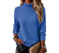 Hotouch Damen Rollkragenpullover Langarm Elegant Rollkragen Pullover | Herbst Winter Strickpullover Warm Pulli Casual Einfarbig Sweater S-XXL