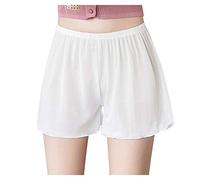 Hotpants Damen Sexy Transparent - Radlerhose Damen Kurz Für Kleid Mit Spitze - Unterhosen Baumwolle Weites Bein Pyjamahose Unterhose Schlafanzug Dünne Leicht Sommer Kurze Luftig Sport Locker