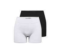 Hotpants ONLY "ONLVICKY S-LESS MINI SHORTS 2-PACK", Damen, Gr. S, N-Gr, schwarz pack:schwarz, weiß, Jersey, Obermaterial: 94% Polyamid, 6% Elasthan, unifarben, figurbetont kurz, Hosen Hotpants (634324