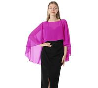 Hotshawl Capelets für Damen, Chiffon-Umhang, Schals und Wickeltuch, für Abendkleid, Hochzeitsumhänge, Rose, Einheitsgröße
