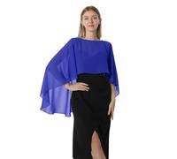 Hotshawl Capelets für Damen, Chiffon-Umhang, Schals und Wickeltuch, für Abendkleid, Hochzeitsumhänge, Königsblau, Einheitsgröße