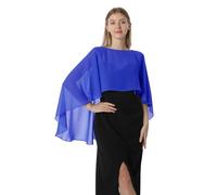 Hotshawl Capelets für Damen, Chiffon-Umhang, Schals und Wickeltuch, für Abendkleid, Hochzeitsumhänge, Königsblau, Einheitsgröße