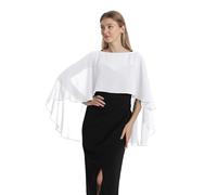 Hotshawl Capelets für Damen, Chiffon-Umhang, Schals und Wickeltuch, für Abendkleid, Hochzeitsumhänge, Elfenbein, Einheitsgröße