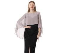 Hotshawl Capelets für Damen, Chiffon-Umhang, Schals und Wickeltuch, für Abendkleid, Hochzeitsumhänge, Grau, Einheitsgröße